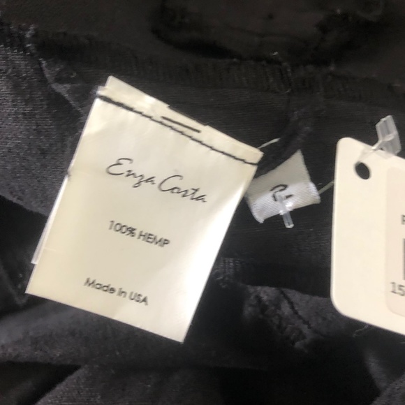 NWT Enza Costa Black 100% Hemp Sleeveless Romper Medium - Picture 7 of 8